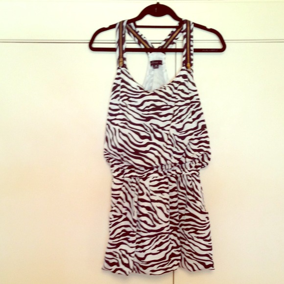 Zebra print racer back dress