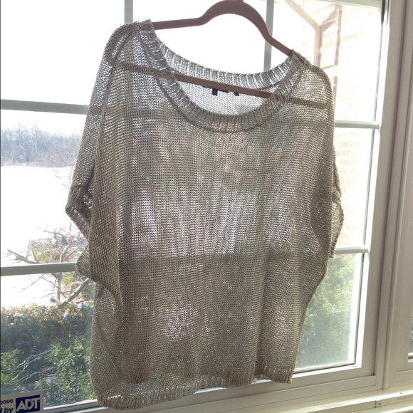 Silver Metallic look crop top