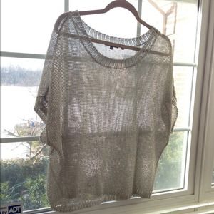 Silver Metallic look crop top