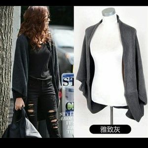 BUNDLE DEAL gray oversized sweater + pink watch