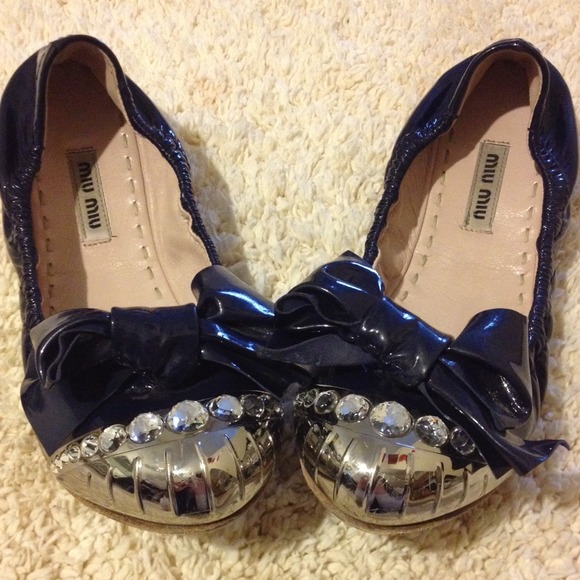 MIU MIU Jeweled Cap Toe Ballet Flats! AUTHENTIC!