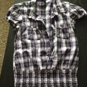 🚫SOLD🚫Purple and black plaid top