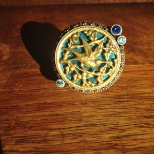 Charming Enameled Cocktail Ring