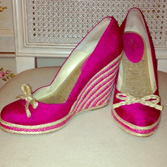 Kate Spade Wish Espadrilles Hot Pink Wedges
