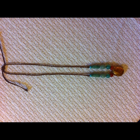 Amber Pensantw/jade, amber, turquoise Beads - Picture 2 of 4