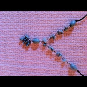 Turquoise Necklace w/silver & macrame