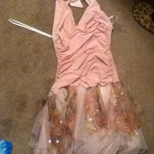 Pink halter top dress