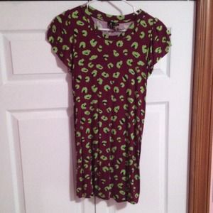 Forever 21 green and purple animal print dress