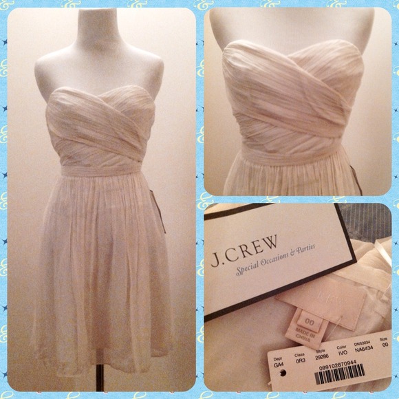 NWT J. Crew Arabelle Dress in Ivory Silk Chiffon!