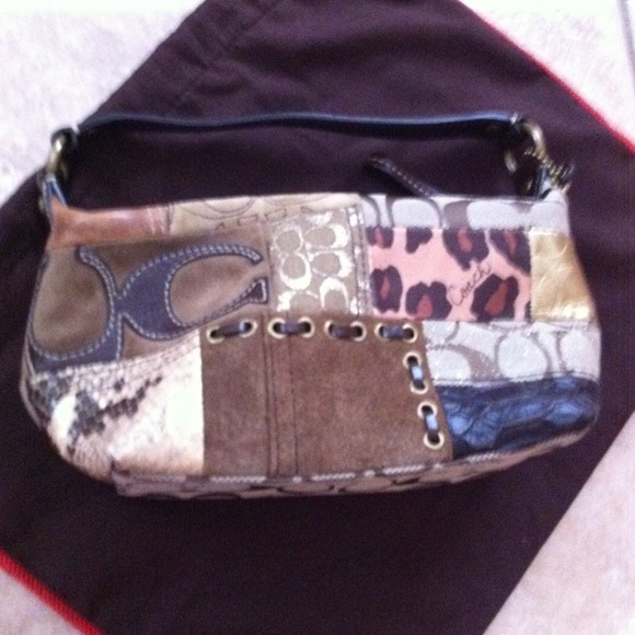 Coach Handbags - Small Coach purse... Patchwork, monogram leopard