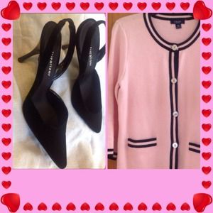 Black Velvet Sling Backs *Reduced & Chaps sweater