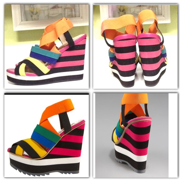 Colorful stripes wedges
