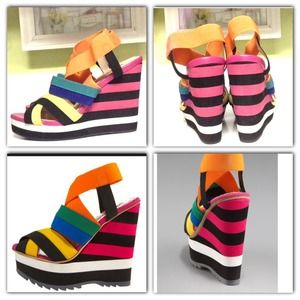 Colorful stripes wedges