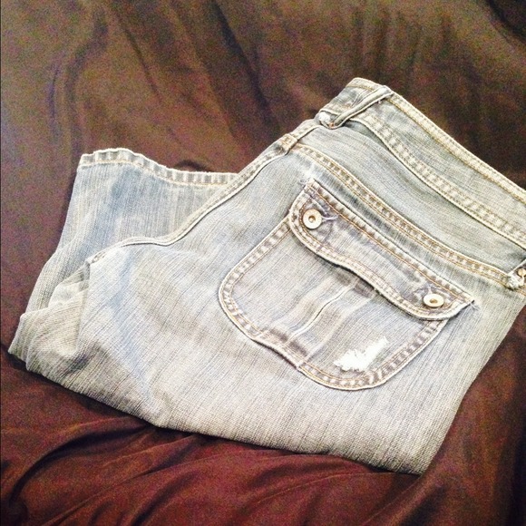 Armani Exchange blue jean shorts