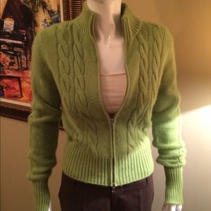 United Colors of Benetton Angora Green Zip-up Sweater. Very pretty!