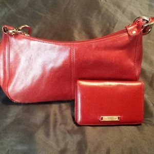 Kenneth Cole red leather bag &wallet & ny co bag