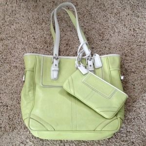 Coach purse with matching wristlet.