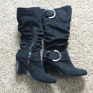 Black high heel boots