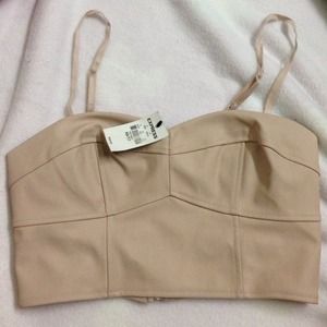 Express light pink bustier + brandy floral shorts