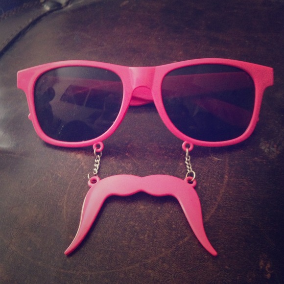 sunglasses with mustache attached
