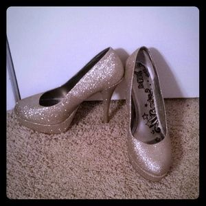 Gold Glitter Heels