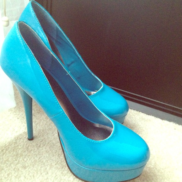Blue high heels
