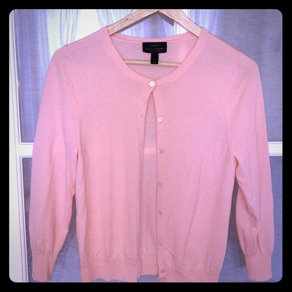 J crew pink cashmere cardigan