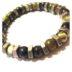Recycled Hardware Green Onyx Bracelet Handmade NEW