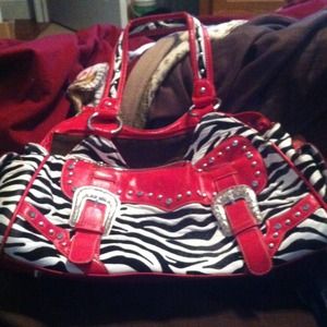 Pink zebra purse