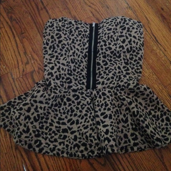 Cheetah Peplum Top