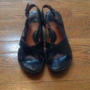 Born Black Leather Sandals