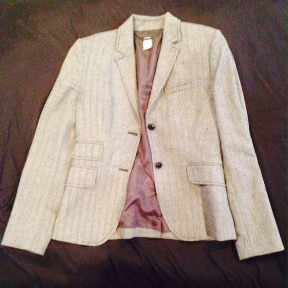 J Crew Herringbone Wool Blazer