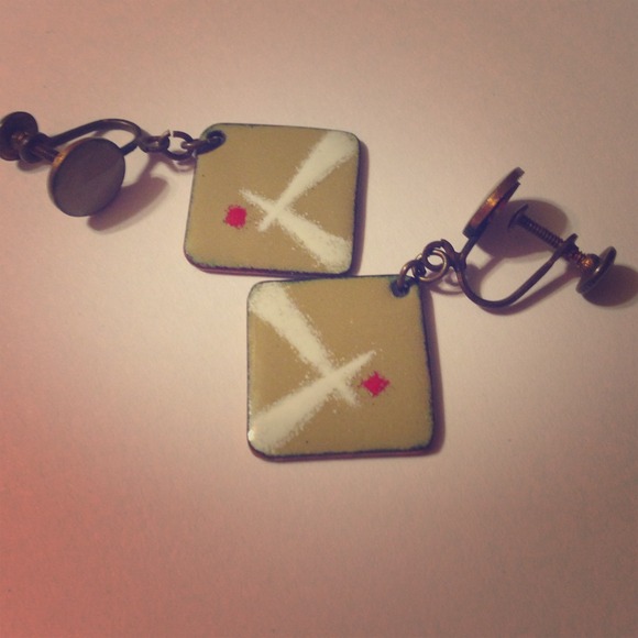 Ceramic vintage earrings