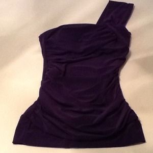 One shoulder dark purple dress shirt!