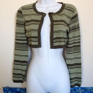 Green striped cardigan