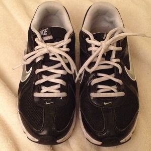 Black/white/silver Nikes