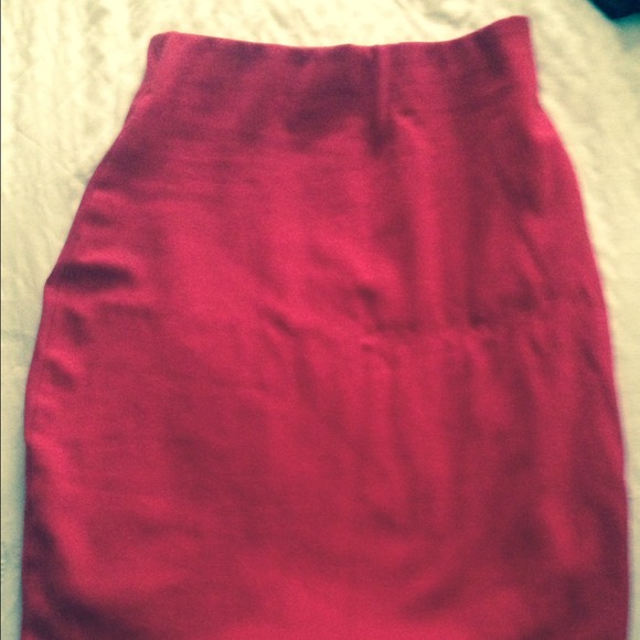 Red body hugging skirt