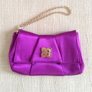 BCBG satin clutch
