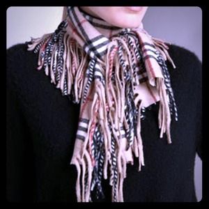 Burberry double fringed scarf