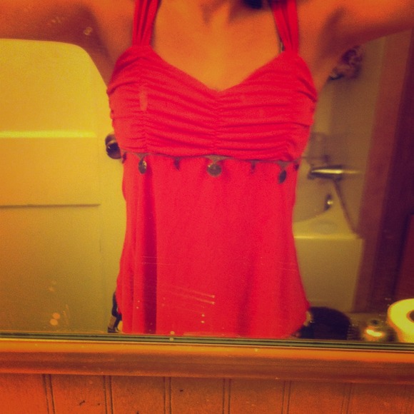 Orange flow tank top