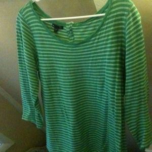 *BUNDLED* green & white striped shirt
