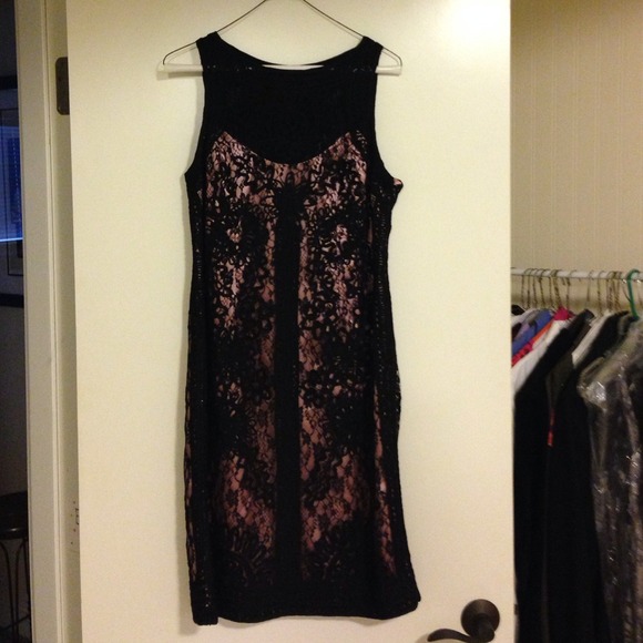 Absolutely Stunning Black Lace/Brocade Dress