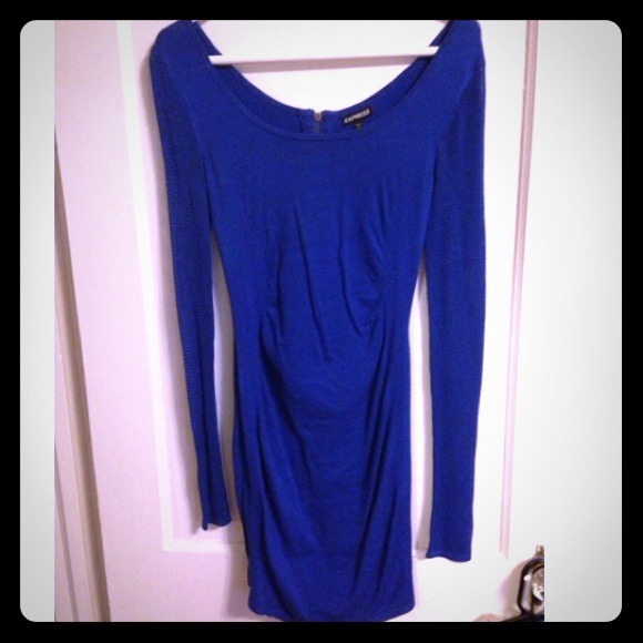 Express Royal Blue Long Sleeve Dress Size xs