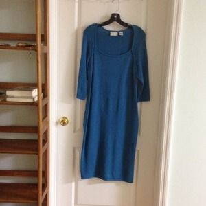 Turquoise knit dress