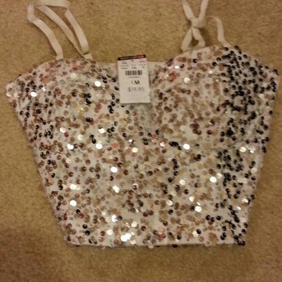 Sequin crop top! With built in padding!