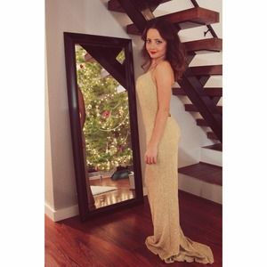 Gold open back gown