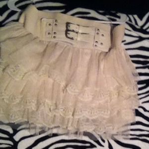 Off white ruffled tutu style skirt.