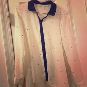 💥REDUCED💥 Sheer White Top with collar