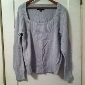 *SOLD* Heather Gray Square Neck Ribbed Sweater