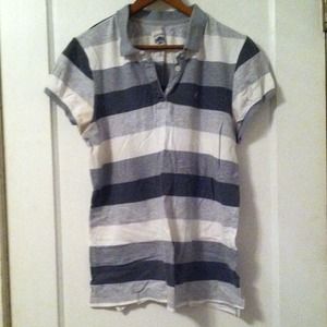 *SOLD* Old Navy Gray Stripe Polo Shirt